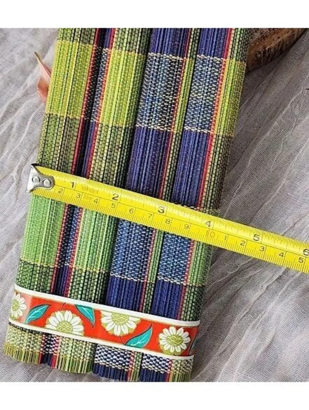 Vintage Set of 4 1970s Woven Plaid Placemats
